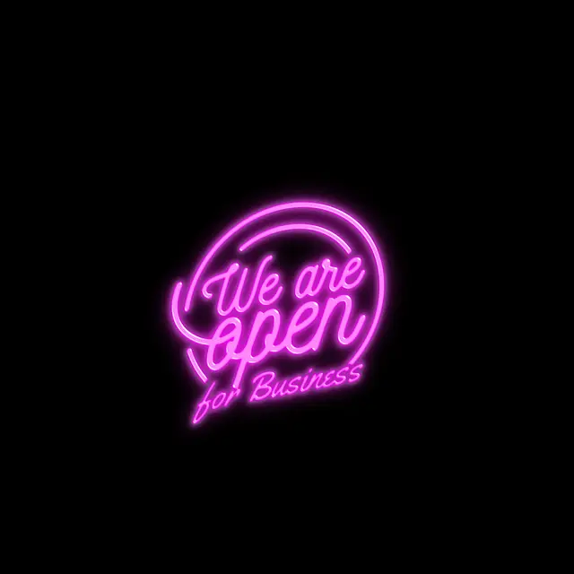 We’re Open For Business Neon Signs view 3