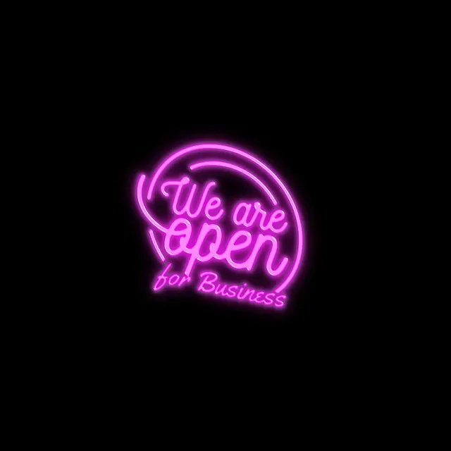 We’re Open For Business Neon Signs view 4