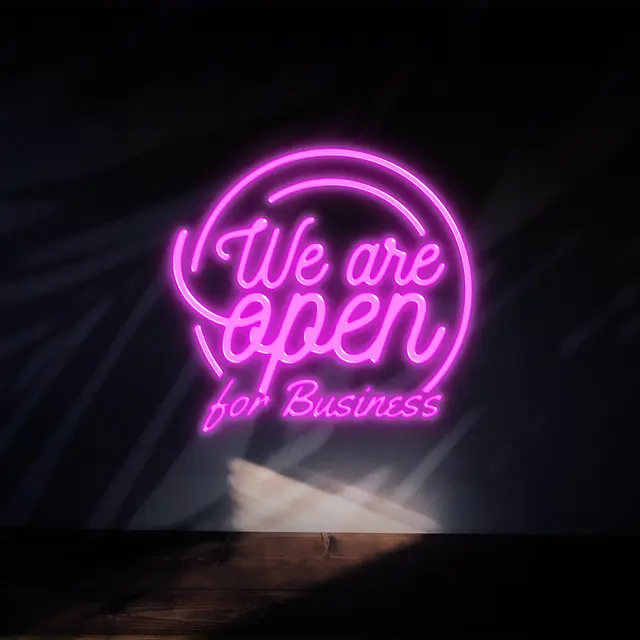 We’re Open For Business Neon Signs view 6
