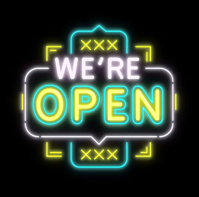 We’re Open Neon Signs view 1