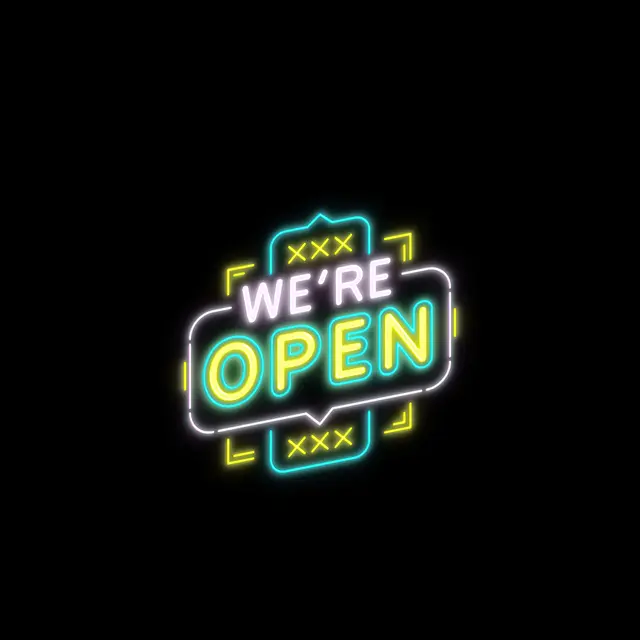 We’re Open Neon Signs view 3