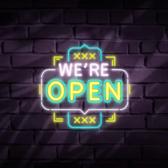 We’re Open Neon Signs view 4