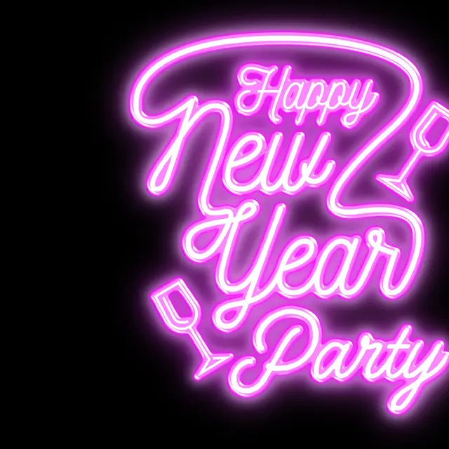 Happy New Year Party Neon Signs view 2