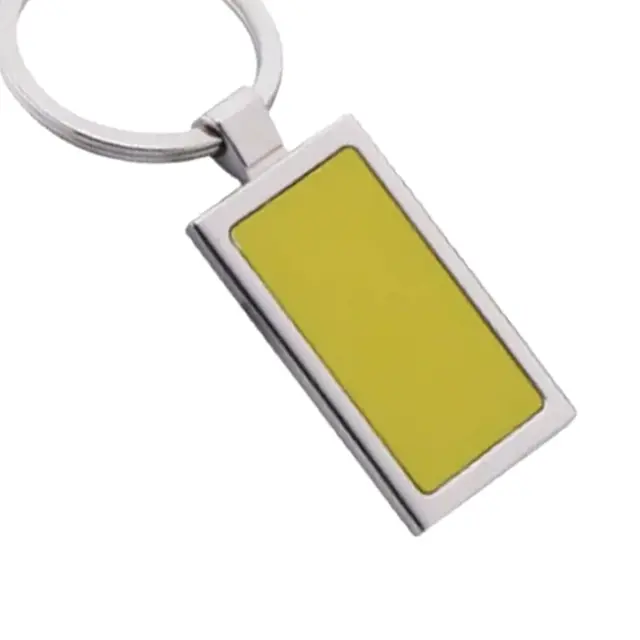 Colored Rectangle Metal Keychains view 2