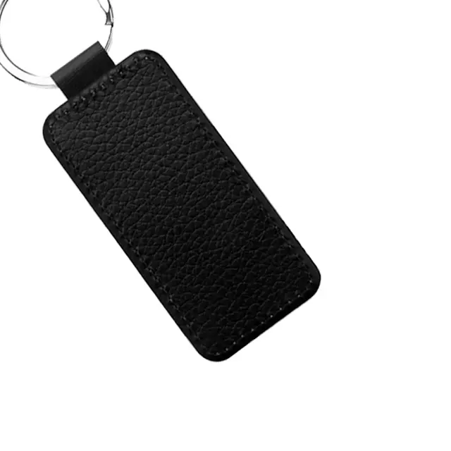 Curved Rectangle Leather Keychains view 2