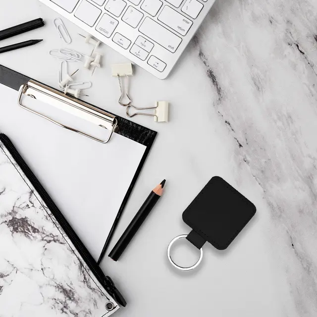 Square Leather Keychains view 6