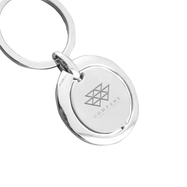 Spinning Circle Metal Keychains view 2