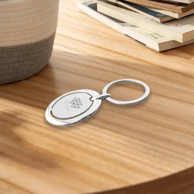 Spinning Circle Metal Keychains view 6