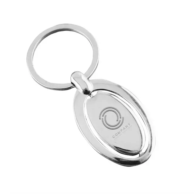Spinning Oval Metal Keychains view 7