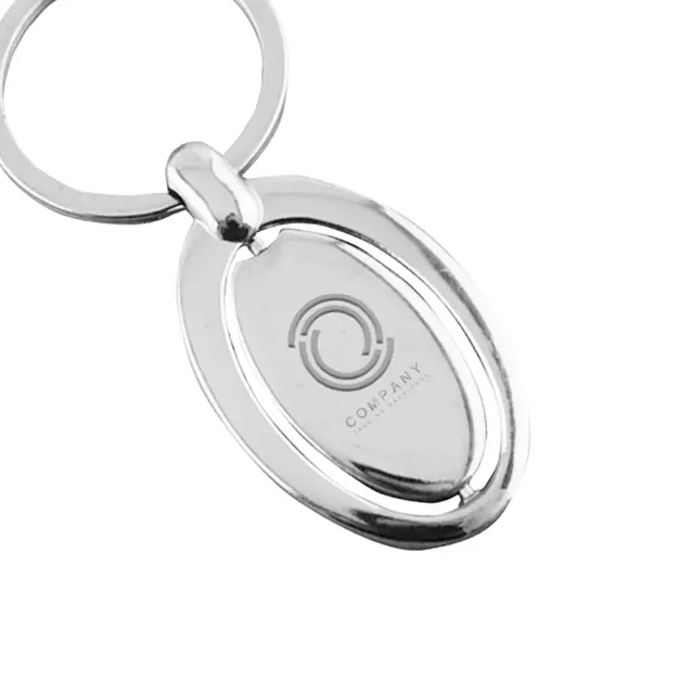 Spinning Oval Metal Keychains view 2
