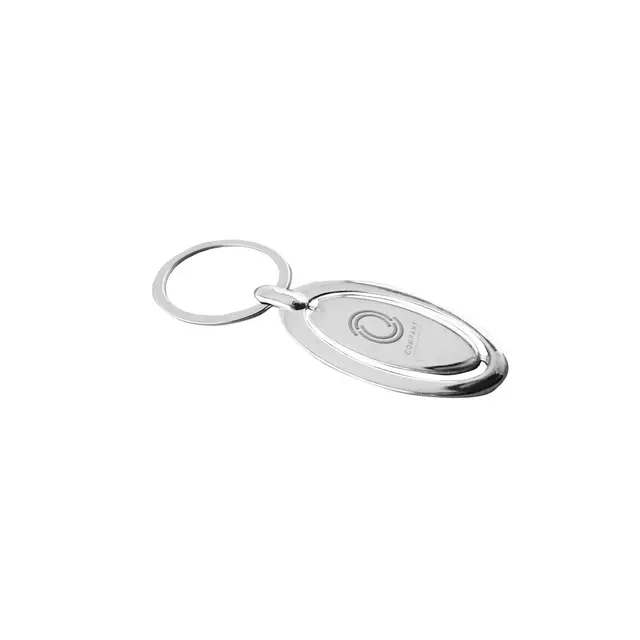 Spinning Oval Metal Keychains view 3