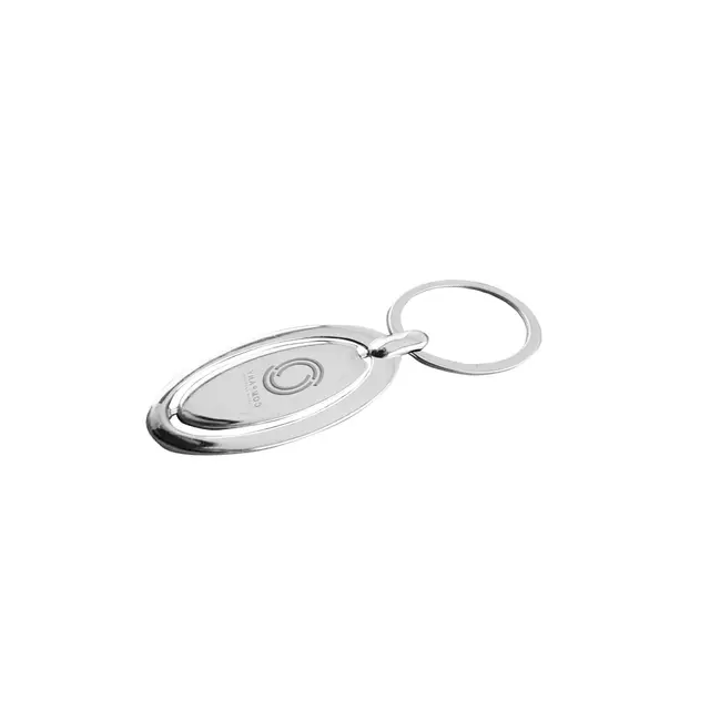 Spinning Oval Metal Keychains view 4