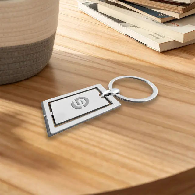 Spinning Square Metal Keychains view 5