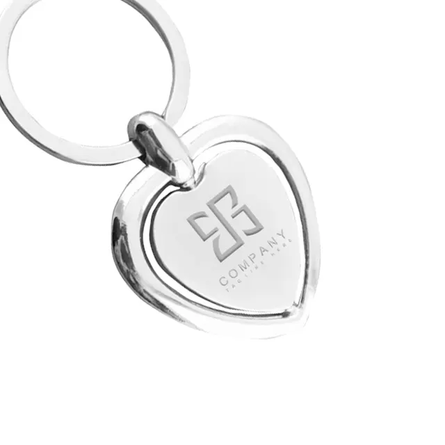 Spinning Heart Metal Keychains view 2