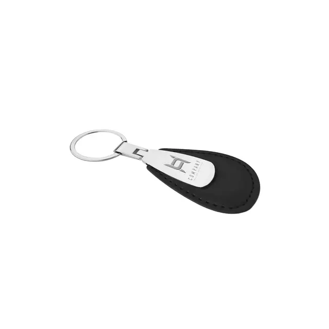Teardrop Leather & Metal Keychain view 4