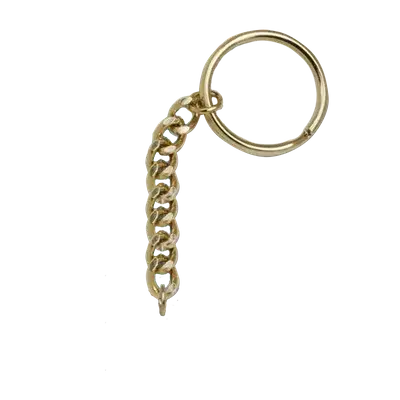 Gold Split Ring + Long Chain