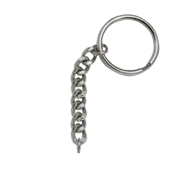Silver Split Ring + Long Chain