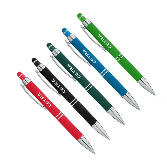 Custom Hex Grip Soft Touch Stylus Pens view 3