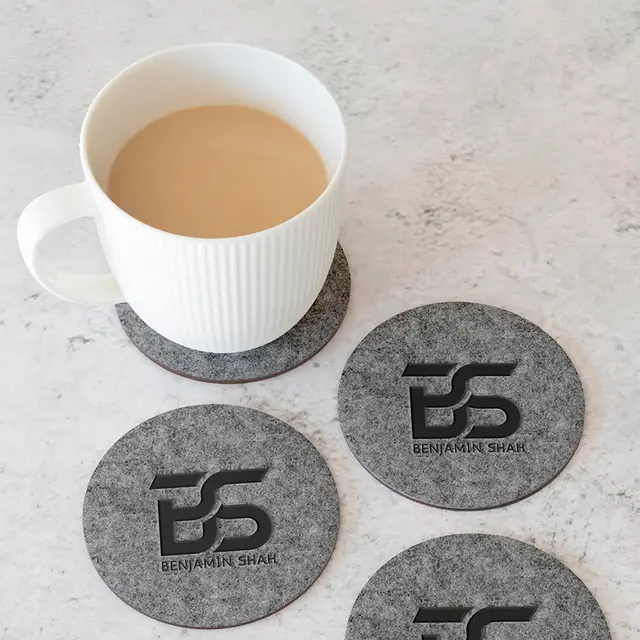Custom Absorbent Felt Coaster view 3
