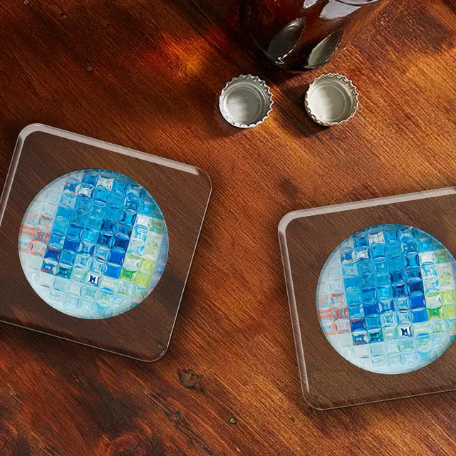 Customized Glass Alloy Coaster view 3
