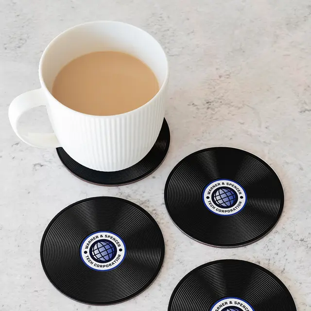 Custom Soft Plastic Record Coaster view 3