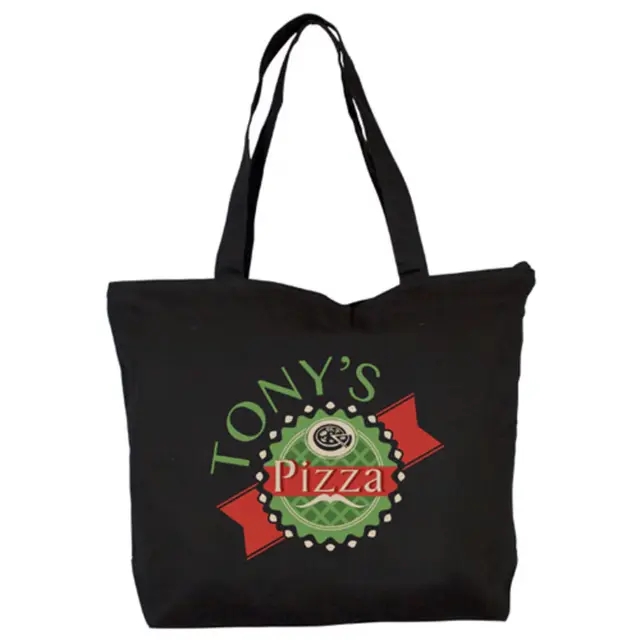 Top Zippered Cotton Tote Bags view 2