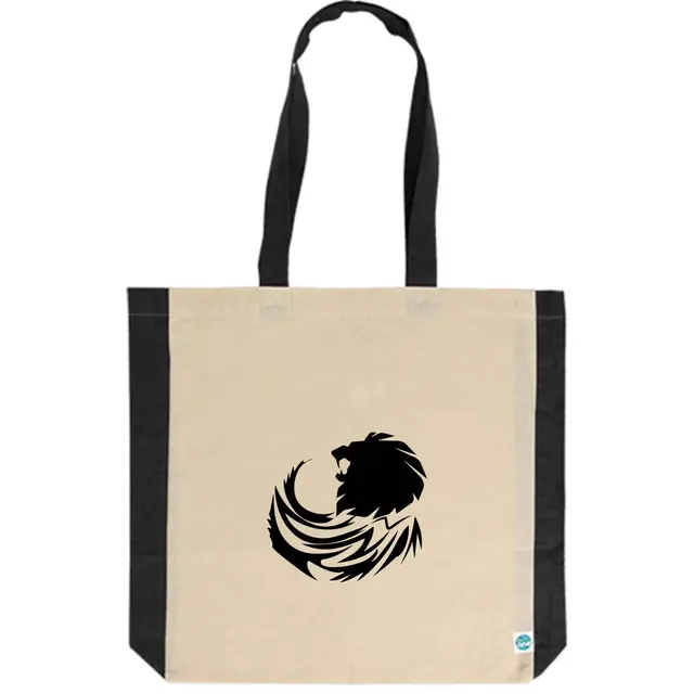 Two Tone Cotton Tote Bags view 2