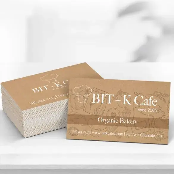 Custom Brown Kraft Business Cards view 3