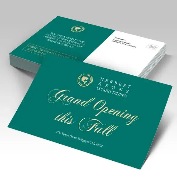 Custom Raised Foil Postcards view 4