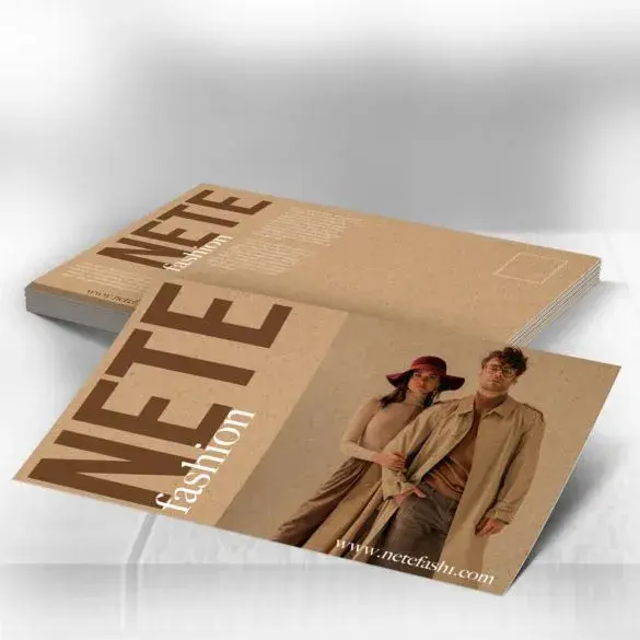 Custom Brown Kraft Postcards view 2