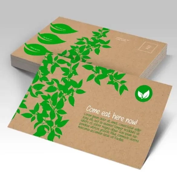 Custom Brown Kraft Postcards view 3