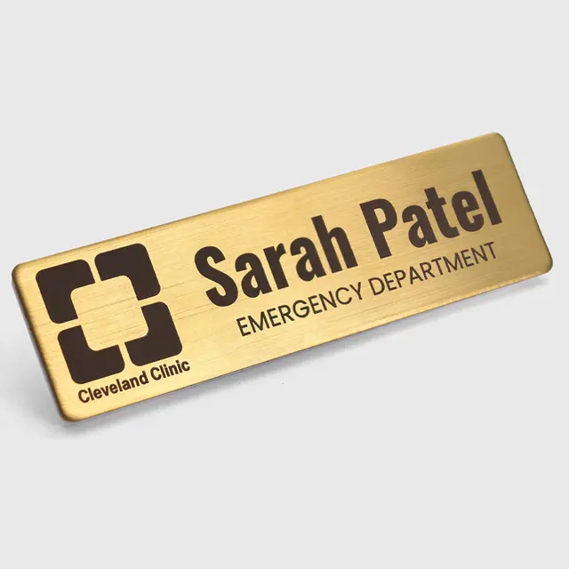 Engraved Metal Name Badge Buttons view 2