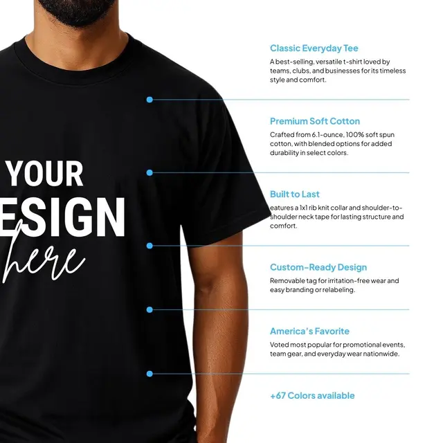 Gildan® - Heavy Cotton ™ 100% Cotton T-Shirt view 2