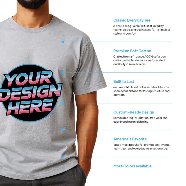 Hanes® Beefy-T® - 100% Cotton T-Shirt view 2