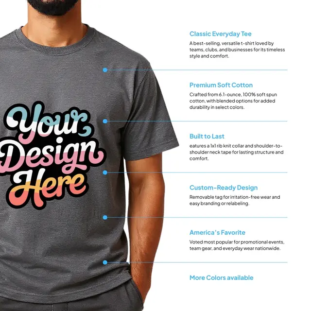 Gildan® 100% Ring Spun Cotton T-Shirt view 2