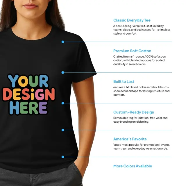 Gildan® Women Ultra Cotton® 100% US Cotton T-Shirt view 2