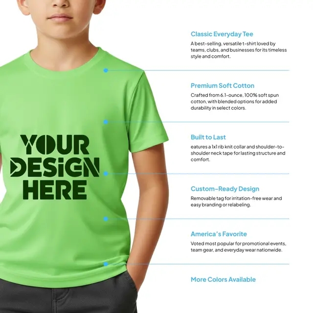Gildan® Youth Ultra Cotton® 100% US Cotton T-Shirt view 2
