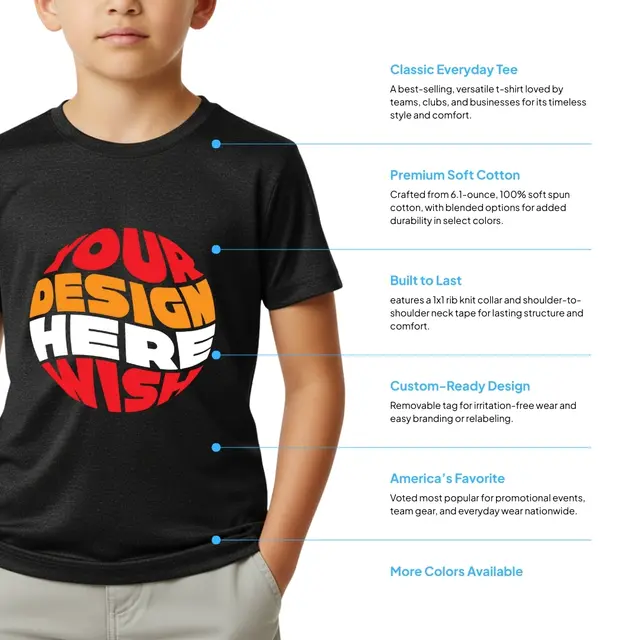 Jerzees® - Youth Dri-Power® 50/50 Cotton/Poly T-Shirt view 2