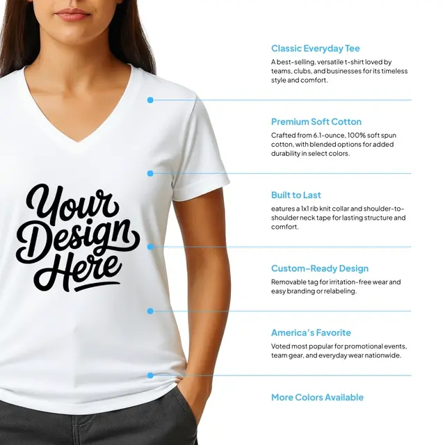 Port & Company ® Women Tri-Blend V-Neck T-Shirt view 2