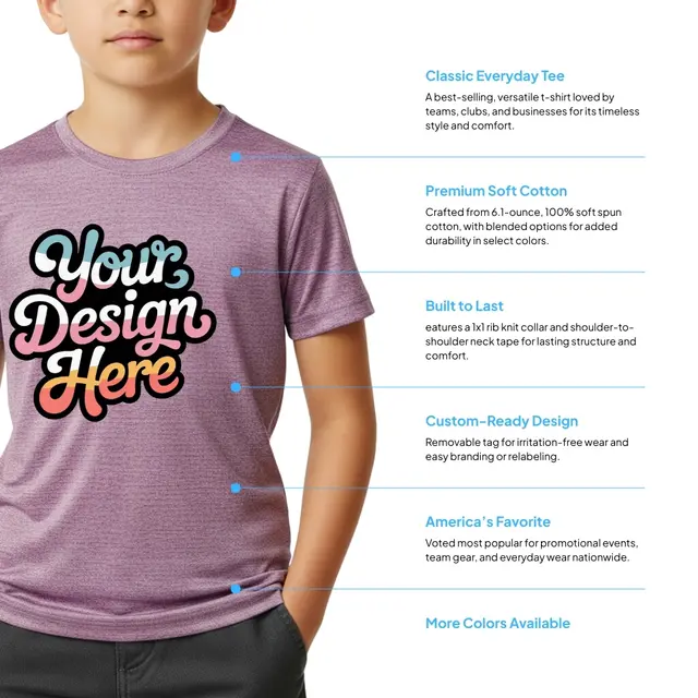 Port & Company® Youth Core Cotton T-Shirt view 2