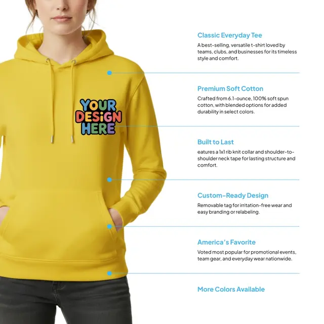 Gildan Adult Softstyle Fleece Pullover Hooded Sweatshirt view 2