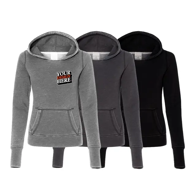 J America Ladies' Zen Pullover Fleece Hooded Sweatshirt view 5