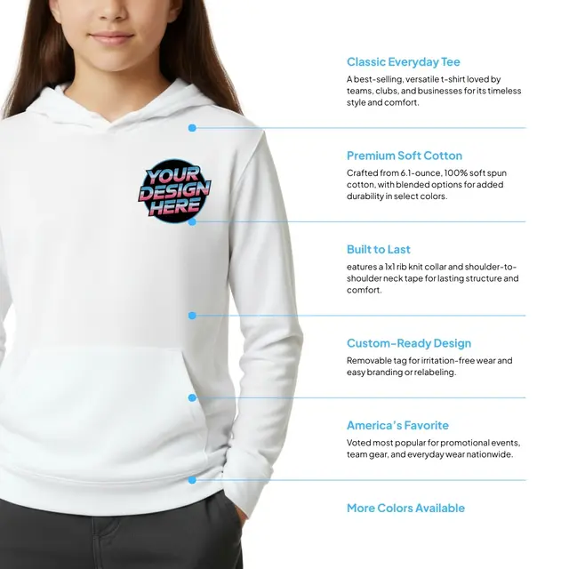 Jerzees Youth 8 oz. NuBlend Fleece Pullover Hooded Sweatshirt view 2