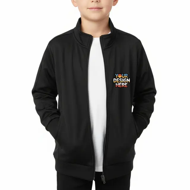 Sport-Tek Youth Tricot Sleeve Stripe Track Jacket view 5