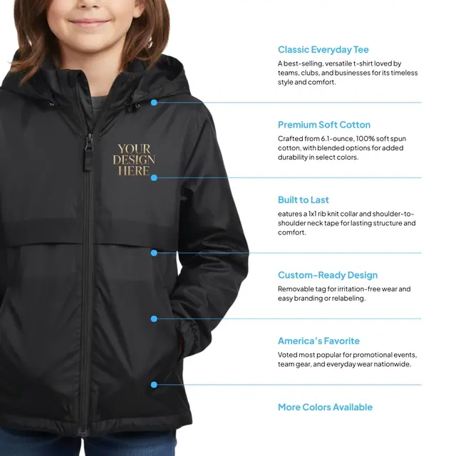 Team 365 Youth Zone Protect Lightweight Jacket view 2
