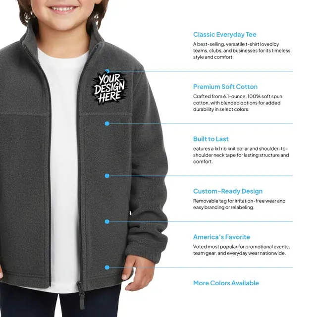 Youth Full-Zip Fleece view 2