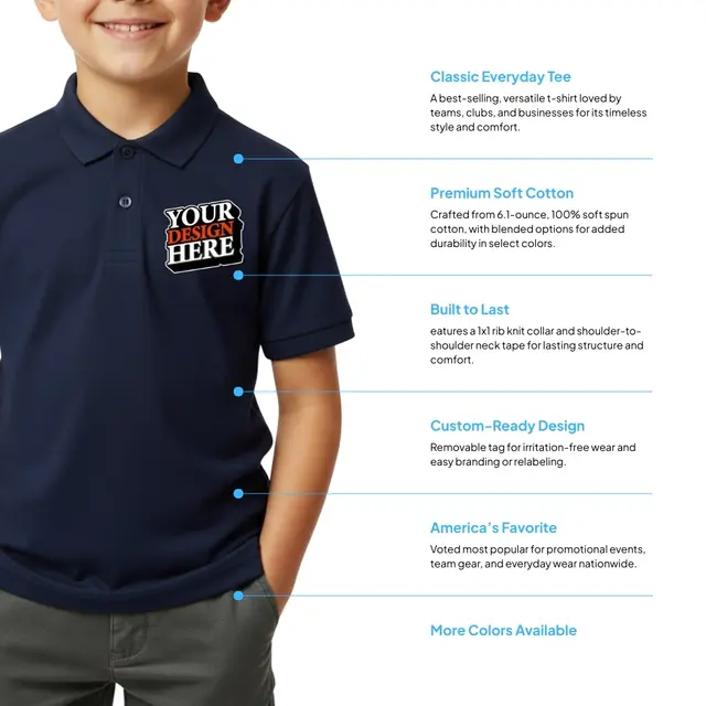 Youth Saratoga Performance Mini Mesh Polo view 2