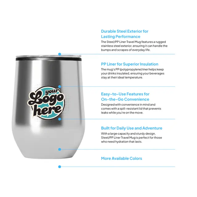 12 oz Stainless Steel Wine Tumbler view 2