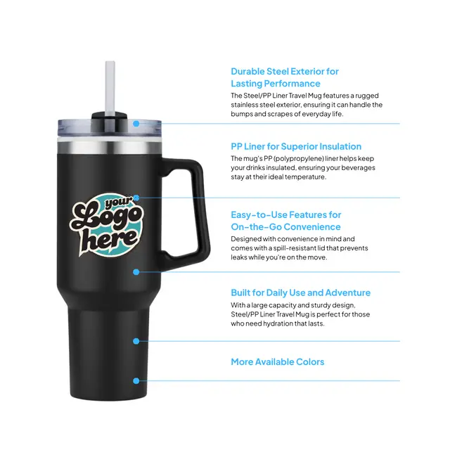 40 oz Stainless Steel Travel Mug view 3
