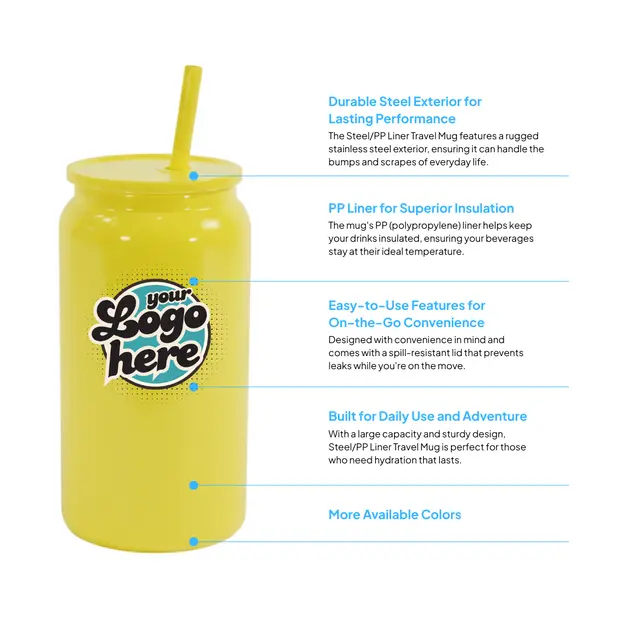 16 oz Glass-Lined Stainless Steel Tumbler view 2